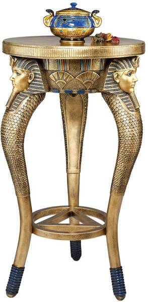 King Of The Nile Occasional Table Sculptural Egyptian Decorating Art